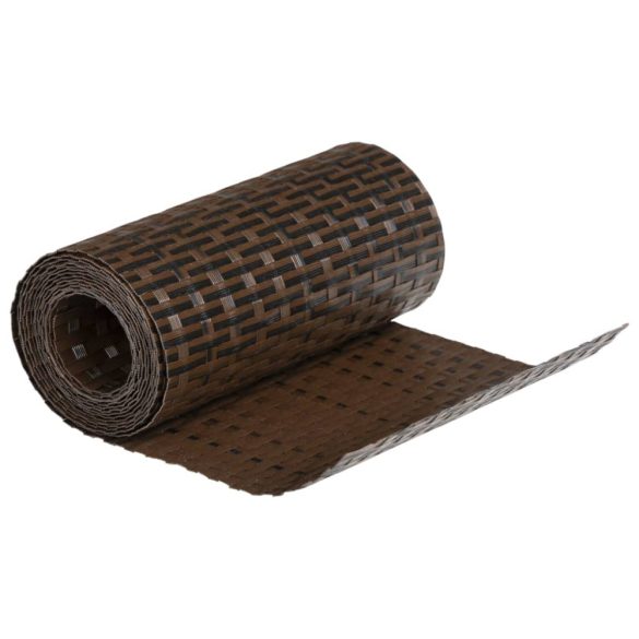 10 db barna és fekete polyrattan erkélyparaván 255 x 19 cm