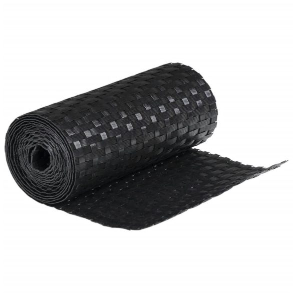 10 db fekete polyrattan erkélyparaván 255 x 19 cm