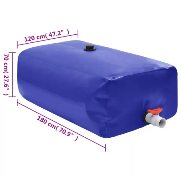 összecsukható PVC víztartály csappal 1500 L