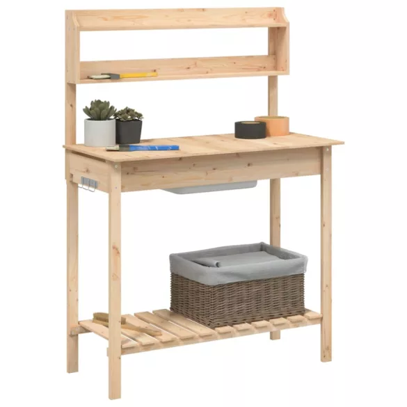 tömör fenyőfa ültetőasztal mosogatóval 147,5x44x139,5 cm