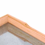 barna tömör fenyőfa növénytartó asztal polcokkal 78x38x82,5 cm