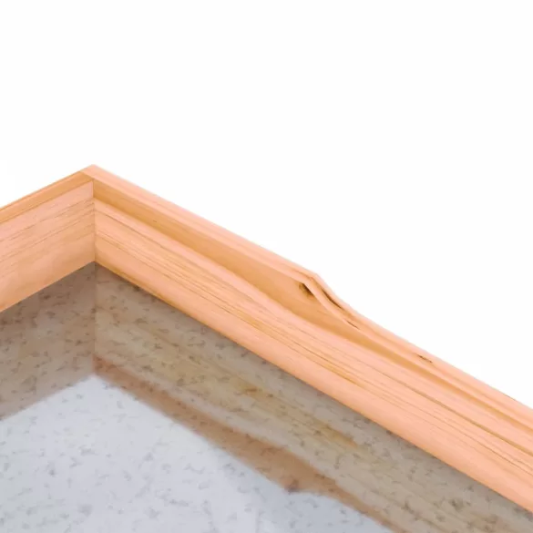 barna tömör fenyőfa növénytartó asztal polcokkal 78x38x82,5 cm