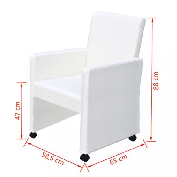 4 db fehér műbőr étkezőszék