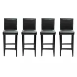 4 db fekete műbőr bárszék