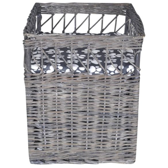 Négyzet alakú fűzfa macskabútor kisállatház/ágy/kaparóoszlop párnával