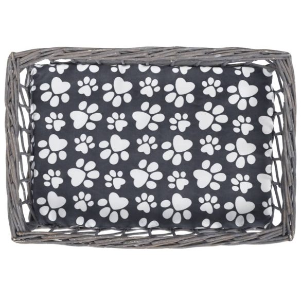 Négyzet alakú fűzfa macskabútor kisállatház/ágy/kaparóoszlop párnával