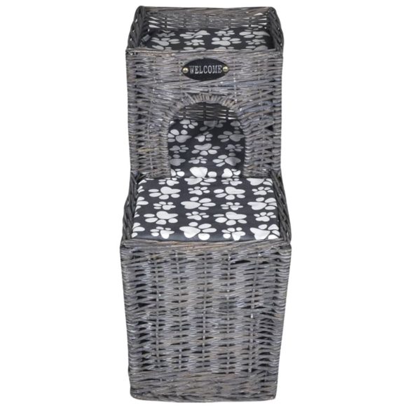 Fűzfa macskabútor kisállatház/ágy/kastély/kaparóoszlop párnával