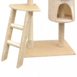 bézs macskabútor szizál kaparófákkal 150 cm