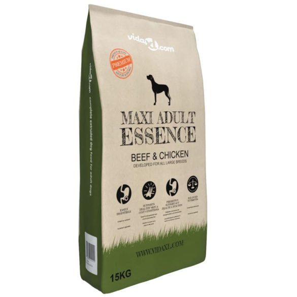 „Maxi Adult Essence Beef & Chicken” prémium kutyatáp 15 kg	