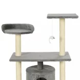szürke macskabútor szizál kaparófákkal 95 cm