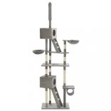 szürke macskabútor szizál kaparófákkal 230-260 cm