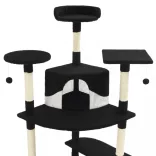 fekete/fehér macskabútor szizál kaparófákkal 203 cm