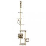 bézs mancs mintás macskabútor szizál kaparófákkal 260 cm