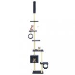 sötétkék macskabútor szizál kaparófákkal 260 cm