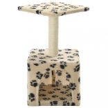 bézs macskabútor szizál kaparófával 55 cm