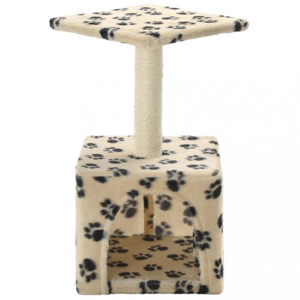 bézs macskabútor szizál kaparófával 55 cm