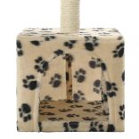 bézs macskabútor szizál kaparófával 55 cm