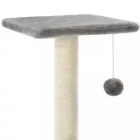 szürke macskabútor szizál kaparófákkal 65 cm