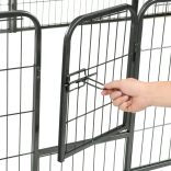 12 paneles fekete acél kutyakennel 80 x 60 cm