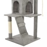 szürke macskabútor szizál kaparófákkal 120 cm