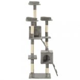szürke macskabútor szizál kaparófákkal 170 cm