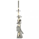 szürke macskabútor szizál kaparófákkal 230-250 cm