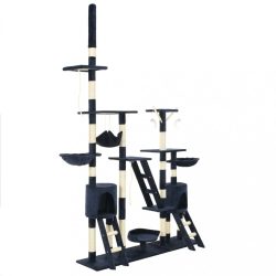 kék macskabútor szizál kaparófákkal 230-250 cm