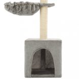 szürke macskabútor szizál kaparófákkal 105 cm