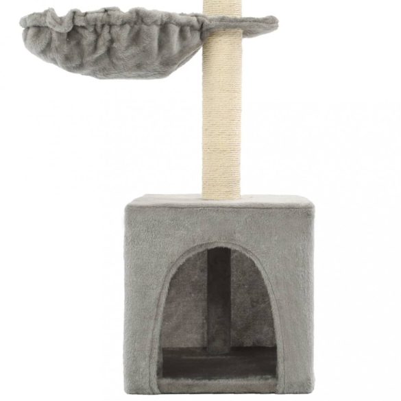 szürke macskabútor szizál kaparófákkal 105 cm