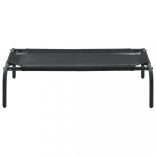 fekete textilén magasított kutyaágy S