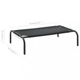 fekete textilén magasított kutyaágy S