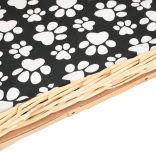 természetes fűzfa kutyakosár párnával 50 x 33 x 30 cm