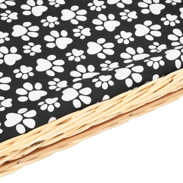 természetes fűzfa kutyakosár párnával 90 x 54 x 35 cm