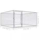 kültéri horganyzott acél kutyakennel 2 x 2 x 1 m