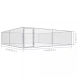 kültéri horganyzott acél kutyakennel 4 x 4 x 1 m