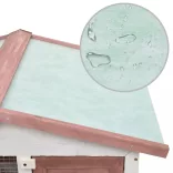 háromajtós barna fa kültéri nyúlketrec