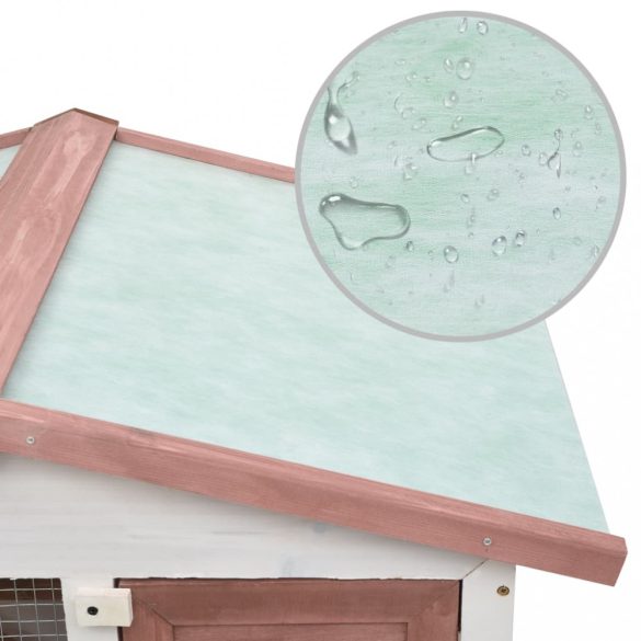 háromajtós barna fa kültéri nyúlketrec