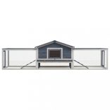 szürke tömör fenyő- és jegenyefa nyúlketrec 310x70x87  cm