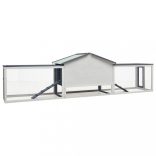 szürke tömör fenyő- és jegenyefa nyúlketrec 310x70x87  cm