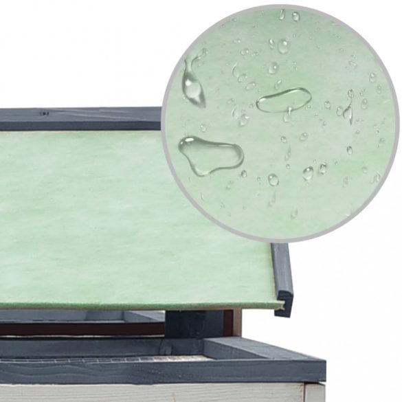 szürke tömör fenyő- és jegenyefa nyúlketrec 310x70x87  cm