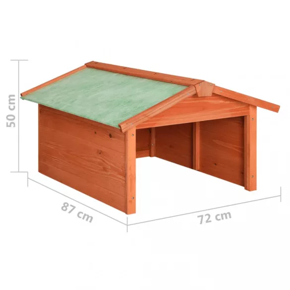 tömör fenyőfa robotfűnyíró-tároló 72 x 87 x 50 cm