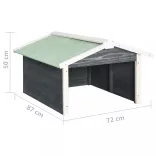 szürke és fehér fenyőfa robotfűnyíró-tároló 72 x 87 x 50 cm