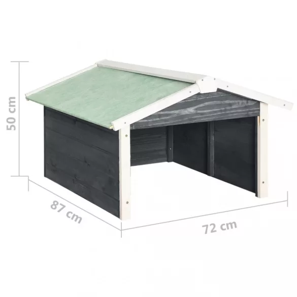 szürke és fehér fenyőfa robotfűnyíró-tároló 72 x 87 x 50 cm