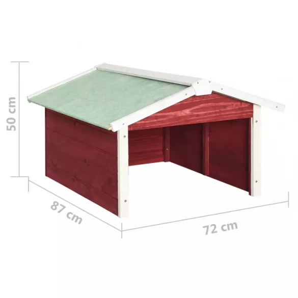 piros és fehér fenyőfa robotfűnyíró-tároló 72 x 87 x 50 cm