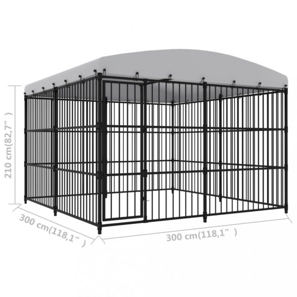 kültéri kutyakennel tetővel 300 x 300 x 210 cm