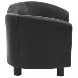 fekete műbőr kutyakanapé 67 x 41 x 39 cm