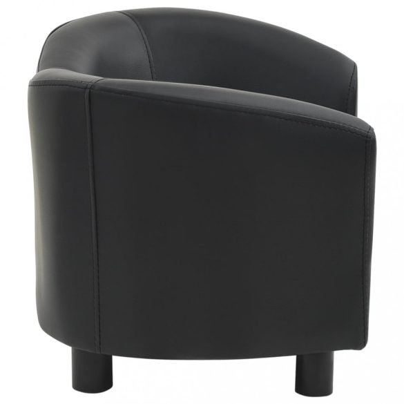 fekete műbőr kutyakanapé 67 x 41 x 39 cm