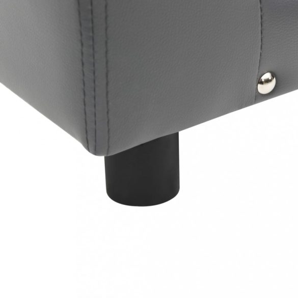 szürke plüss és műbőr kutyakanapé 81 x 43 x 31 cm