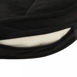 fekete plüss és műbőr kutyakanapé 48 x 48 x 32 cm