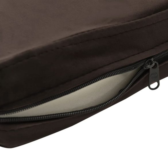 barna plüss és műbőr kutyakanapé 60 x 43 x 30 cm